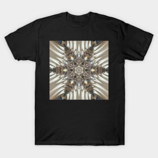 detailed and ornate art nouveau styled pattern in grey brown blue and beige T-Shirt